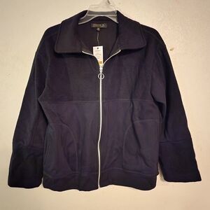 Joseph A Black Full Zip Fleece Jacket Size S NWT